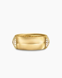 Pyramid Band Ring 18K Yellow Gold with Diamonds