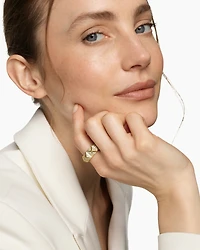 Pyramid Band Ring 18K Yellow Gold with Diamonds