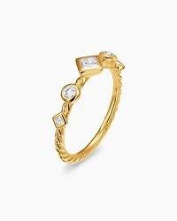 Petite Modern Renaissance® Band Ring 18K Yellow Gold with Diamonds, 6.4mm