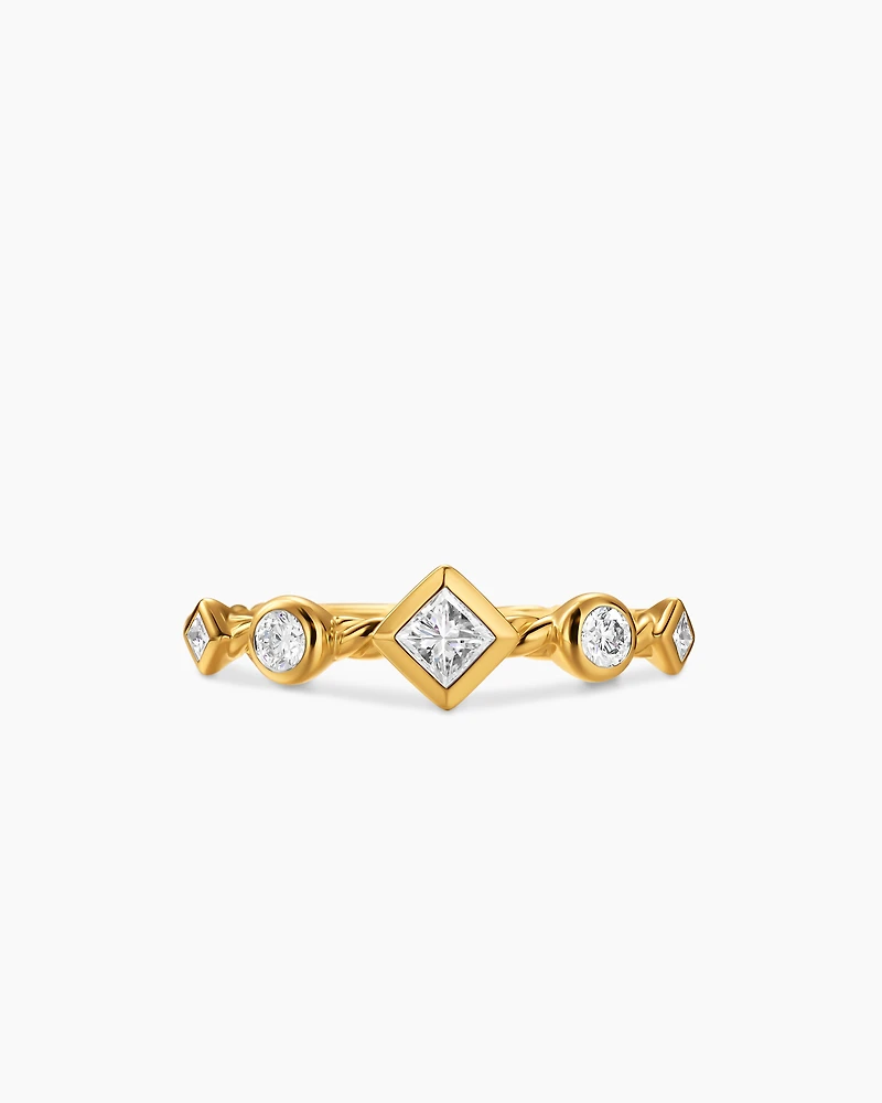 Petite Modern Renaissance® Band Ring 18K Yellow Gold with Diamonds, 6.4mm