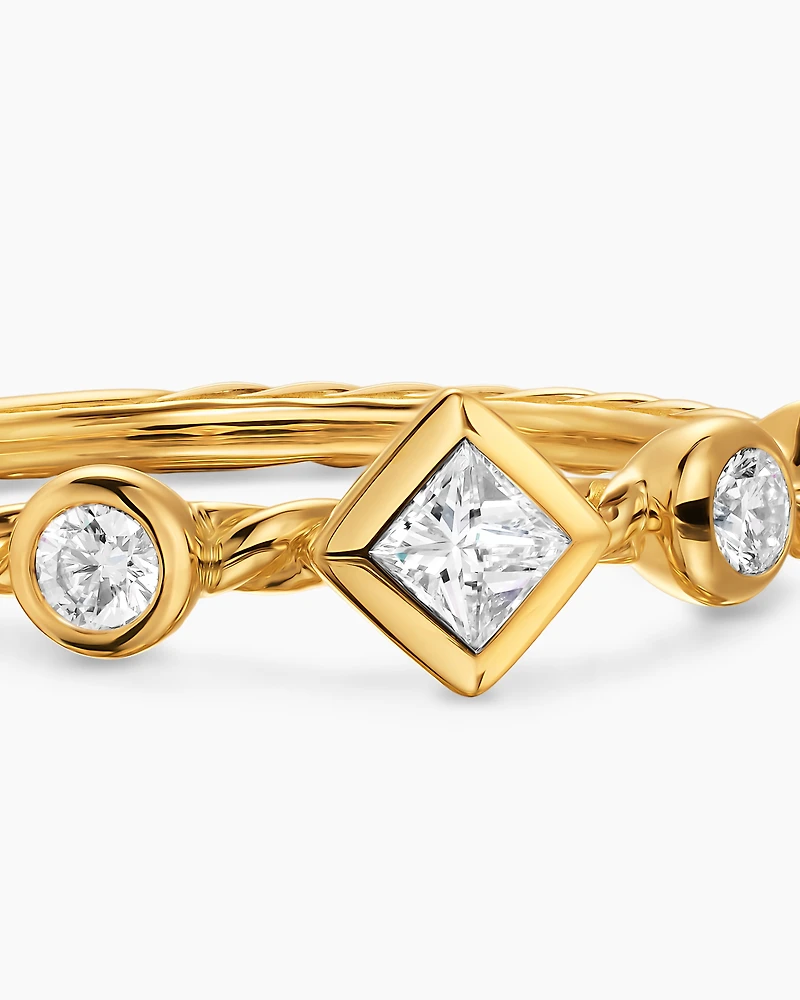 Petite Modern Renaissance® Band Ring 18K Yellow Gold with Diamonds, 6.4mm