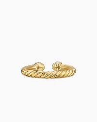 Cable Band Open Ring 18K Yellow Gold with Diamonds, 2.8mm