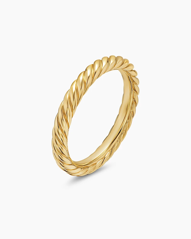 Cable Band Ring 18K Yellow Gold, 2.8mm