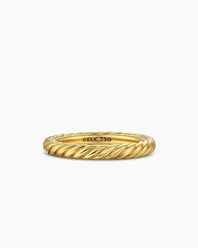 Cable Band Ring 18K Yellow Gold, 2.8mm