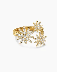 Starburst Multi Star Ring 18K Yellow Gold with Diamonds, 17.7mm