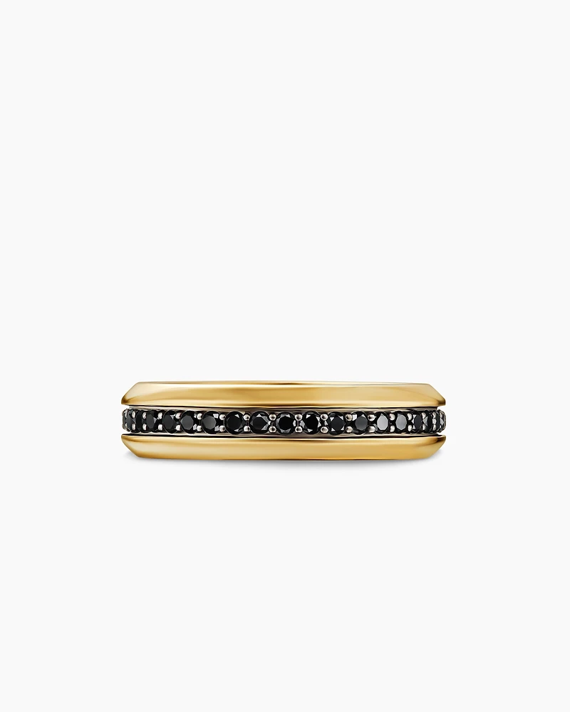 Streamline® Band Ring 18K Yellow Gold with Black Diamonds, 6mm