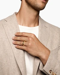 Streamline® Band Ring 18K Yellow Gold with Black Diamonds, 6mm