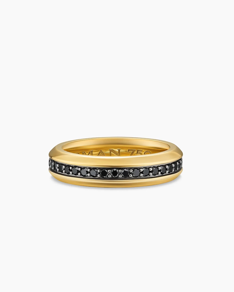 Streamline® Band Ring 18K Yellow Gold with Black Diamonds, 6mm
