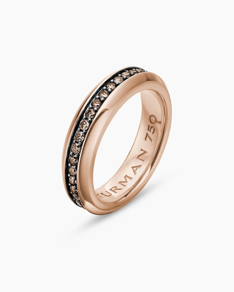 Streamline® Band Ring 18K Rose Gold with Cognac Diamonds, 6mm