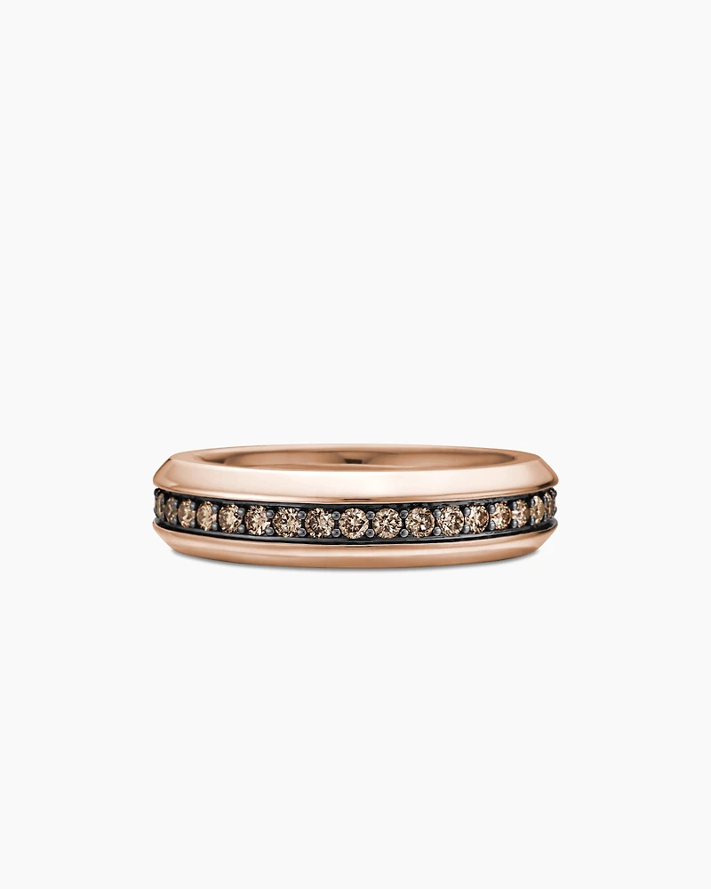 Streamline® Band Ring 18K Rose Gold with Cognac Diamonds, 6mm