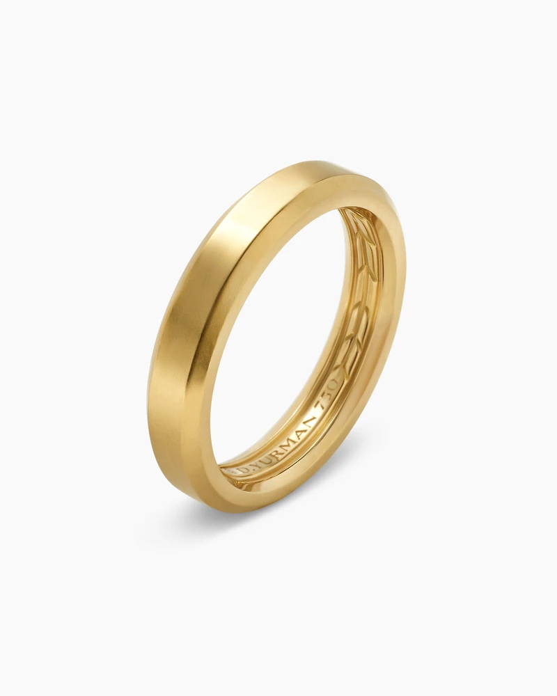 Beveled Band Ring in 18K Yellow Gold