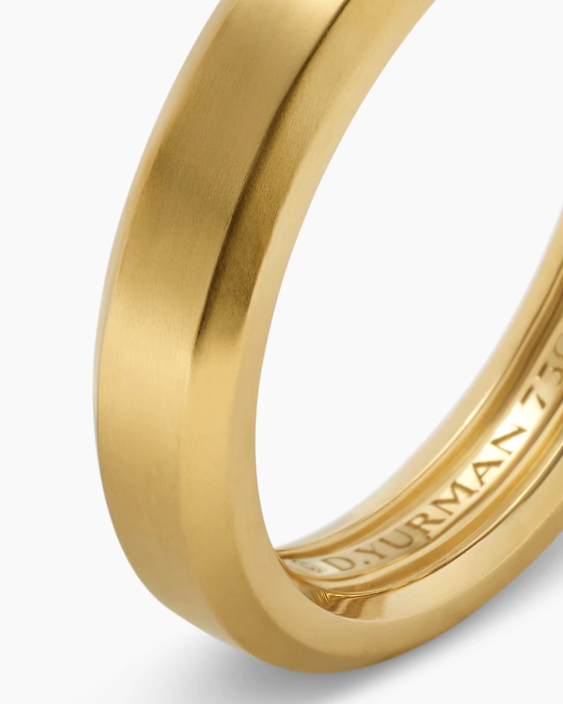 Beveled Band Ring in 18K Yellow Gold