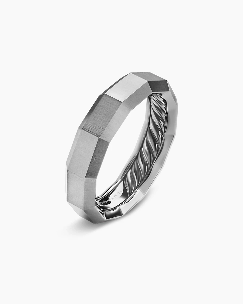 Faceted Band Ring in Grey Titanium