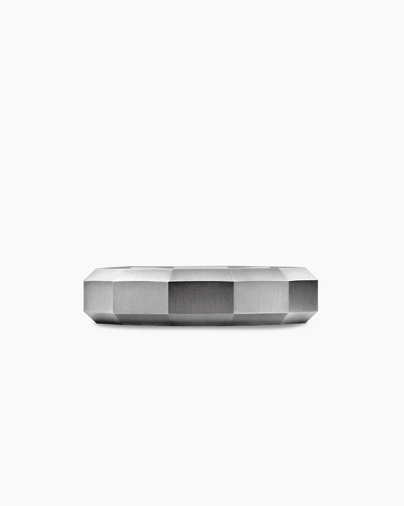 Faceted Band Ring in Grey Titanium