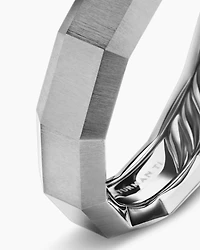 Faceted Band Ring in Grey Titanium