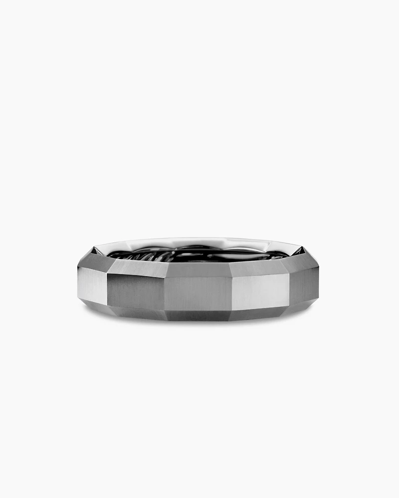 Faceted Band Ring in Grey Titanium