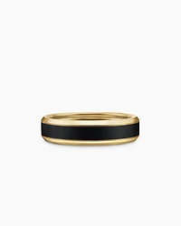Bevelled Band Ring 18K Yellow Gold with Black Titanium