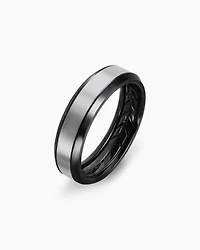 Beveled Band Ring Black Titanium with Grey Titanium