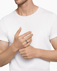 Beveled Band Ring Black Titanium with Grey Titanium