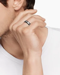 Beveled Band Ring Black Titanium with Grey Titanium