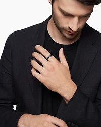 Bevelled Band Ring Grey Titanium with Black Titanium