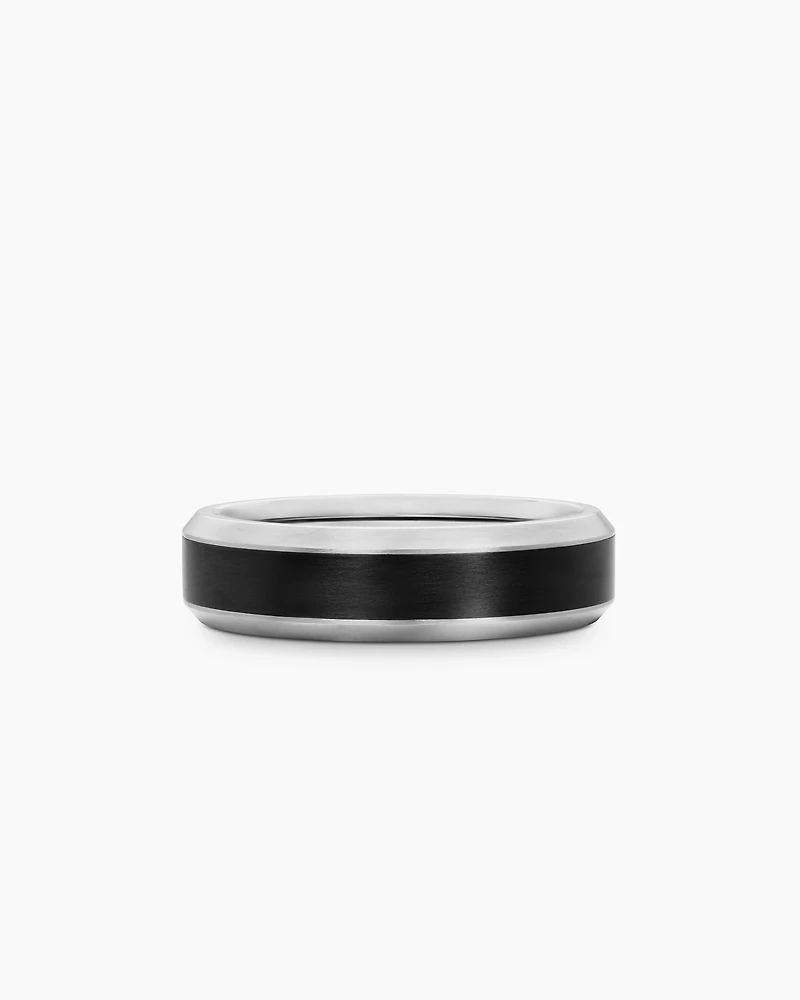 Bevelled Band Ring Grey Titanium with Black Titanium