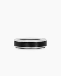 Bevelled Band Ring Grey Titanium with Black Titanium