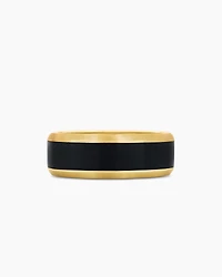 Bevelled Band Ring 18K Yellow Gold with Black Titanium