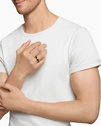 Bevelled Band Ring 18K Yellow Gold with Black Titanium