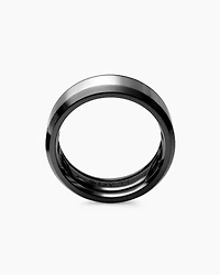 Beveled Band Ring Black Titanium with Grey Titanium