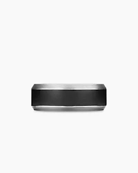 Bevelled Band Ring Grey Titanium with Black Titanium