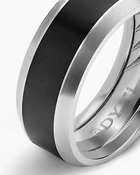 Bevelled Band Ring Grey Titanium with Black Titanium