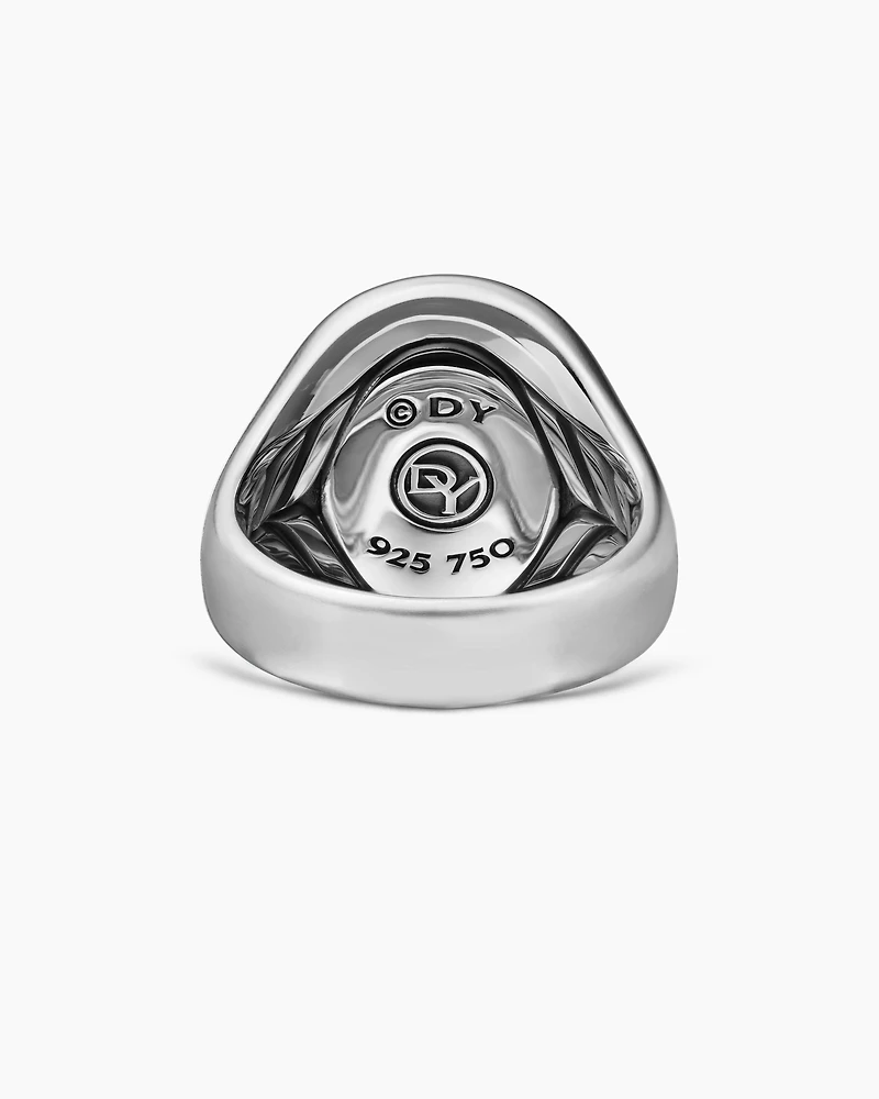 Petrvs® Scarab Signet Ring Sterling Silver with 18K Yellow Gold, 21.5mm