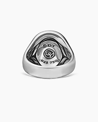 Petrvs® Scarab Signet Ring Sterling Silver with 18K Yellow Gold, 21.5mm