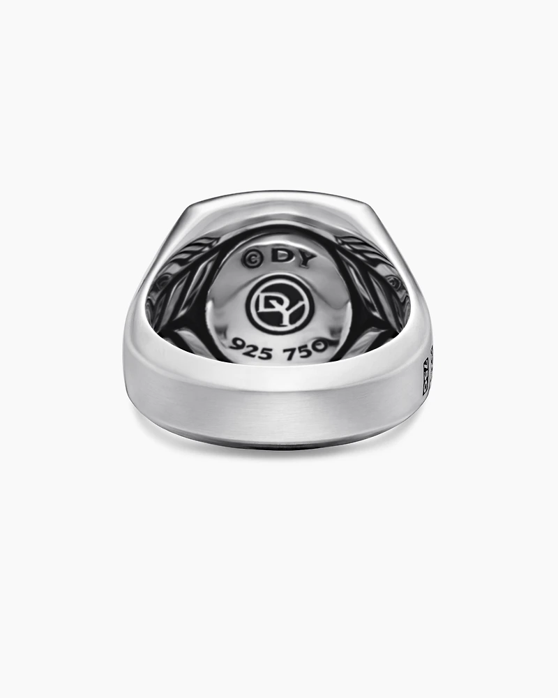 Petrvs® Horse Signet Ring in Sterling Silver with 18K Yellow Gold, 18.3mm