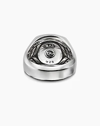 Petrvs® Horse Signet Ring in Sterling Silver with Banded Agate, 18.3mm
