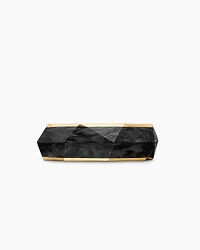 Torqued Faceted Band Ring Forged Carbon with 18K Yellow Gold, 8mm