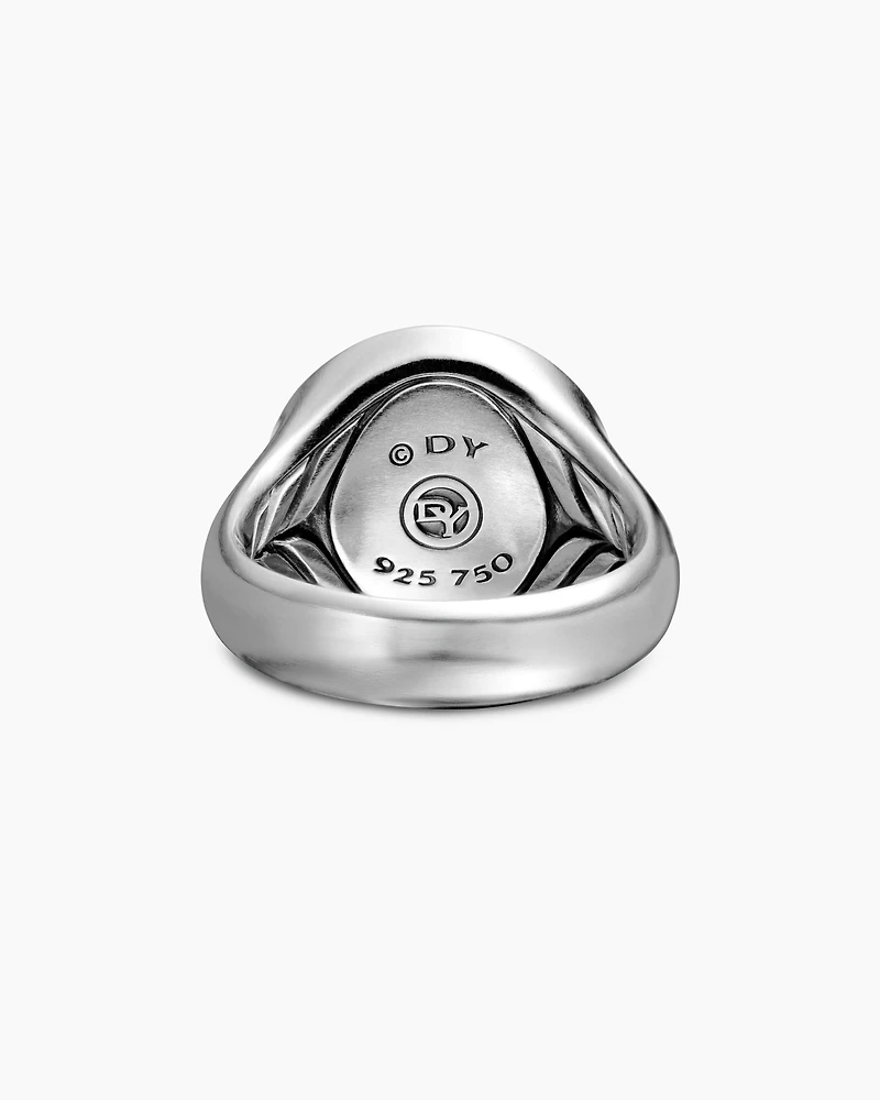 Maritime® Compass Signet Ring Sterling Silver with 18K Yellow Gold and Center Diamond, 19.4mm