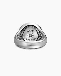Maritime® Compass Signet Ring Sterling Silver with 18K Yellow Gold and Center Diamond, 19.4mm