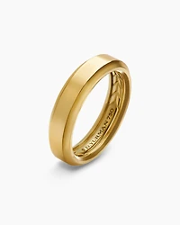 Bevelled Band Ring 18K Yellow Gold, 6mm
