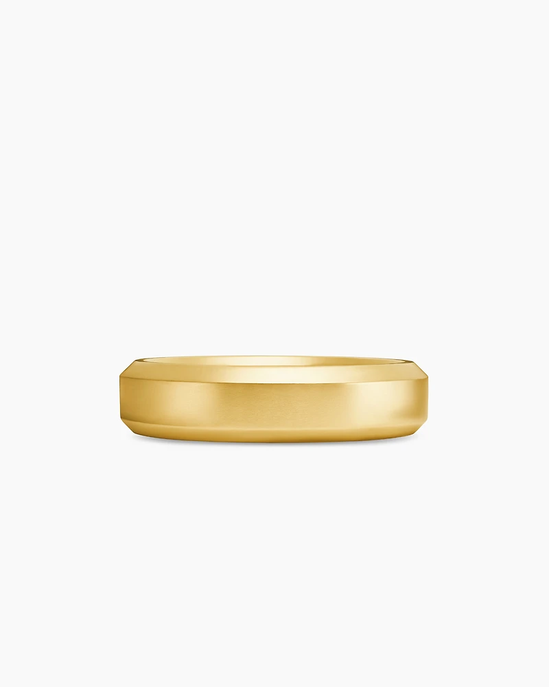 Bevelled Band Ring 18K Yellow Gold, 6mm