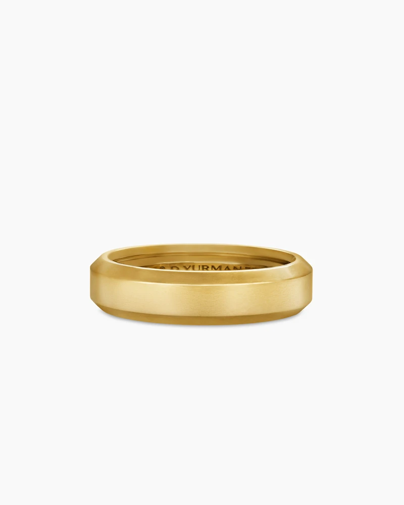 Bevelled Band Ring 18K Yellow Gold, 6mm