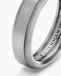 Bevelled Band Ring 18K White Gold, 6mm