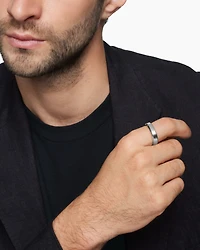 Bevelled Band Ring 18K White Gold, 6mm
