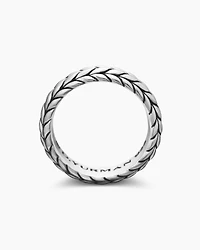 Chevron Bevelled Band Ring in Sterling Silver, 6mm