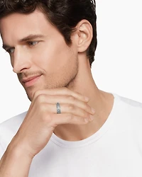 Chevron Bevelled Band Ring in Sterling Silver, 6mm