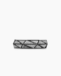 Faceted Band Ring Black Titanium with Meteorite, 6.2mm