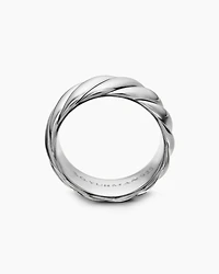 Sculpted Cable Contour Band Ring Sterling Silver, 9mm