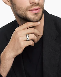 Sculpted Cable Contour Band Ring Sterling Silver, 9mm