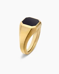 Streamline® Signet Ring 18K Yellow Gold with Black Onyx, 14mm